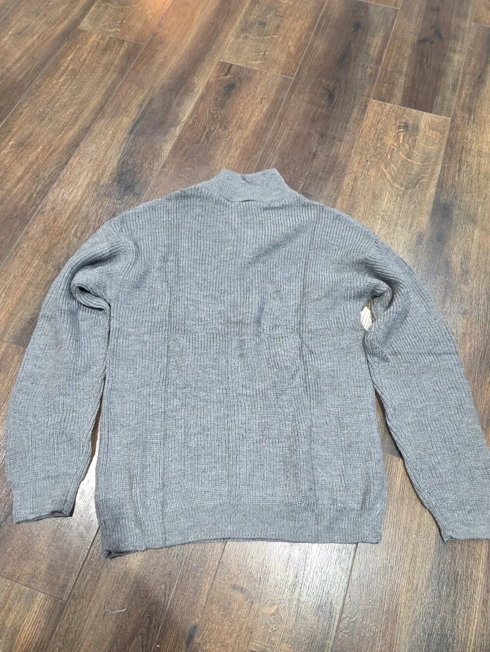 Men’s Gray Ribbed Quarter-Zip Sweater | New in Packaging